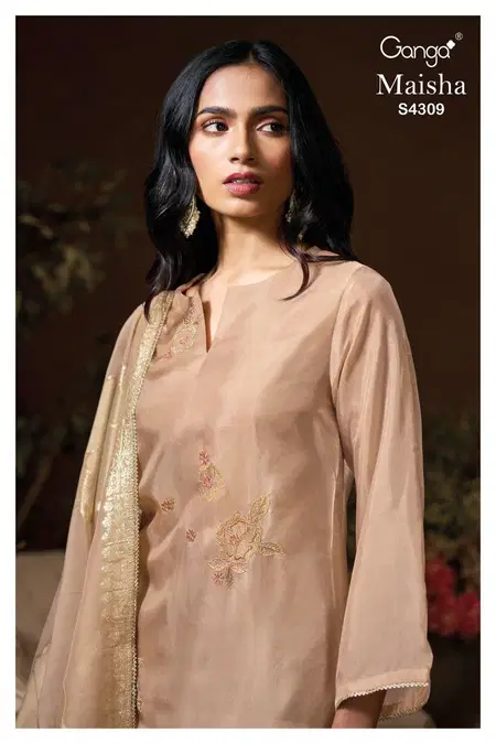Maisha 4309 By Ganga Russian Silk Designer Salwar Suits Exporters In India